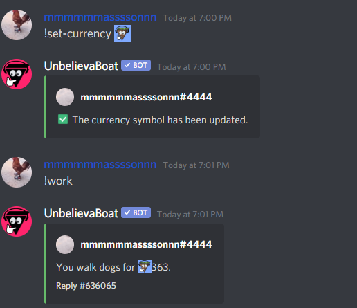 Changing the currency